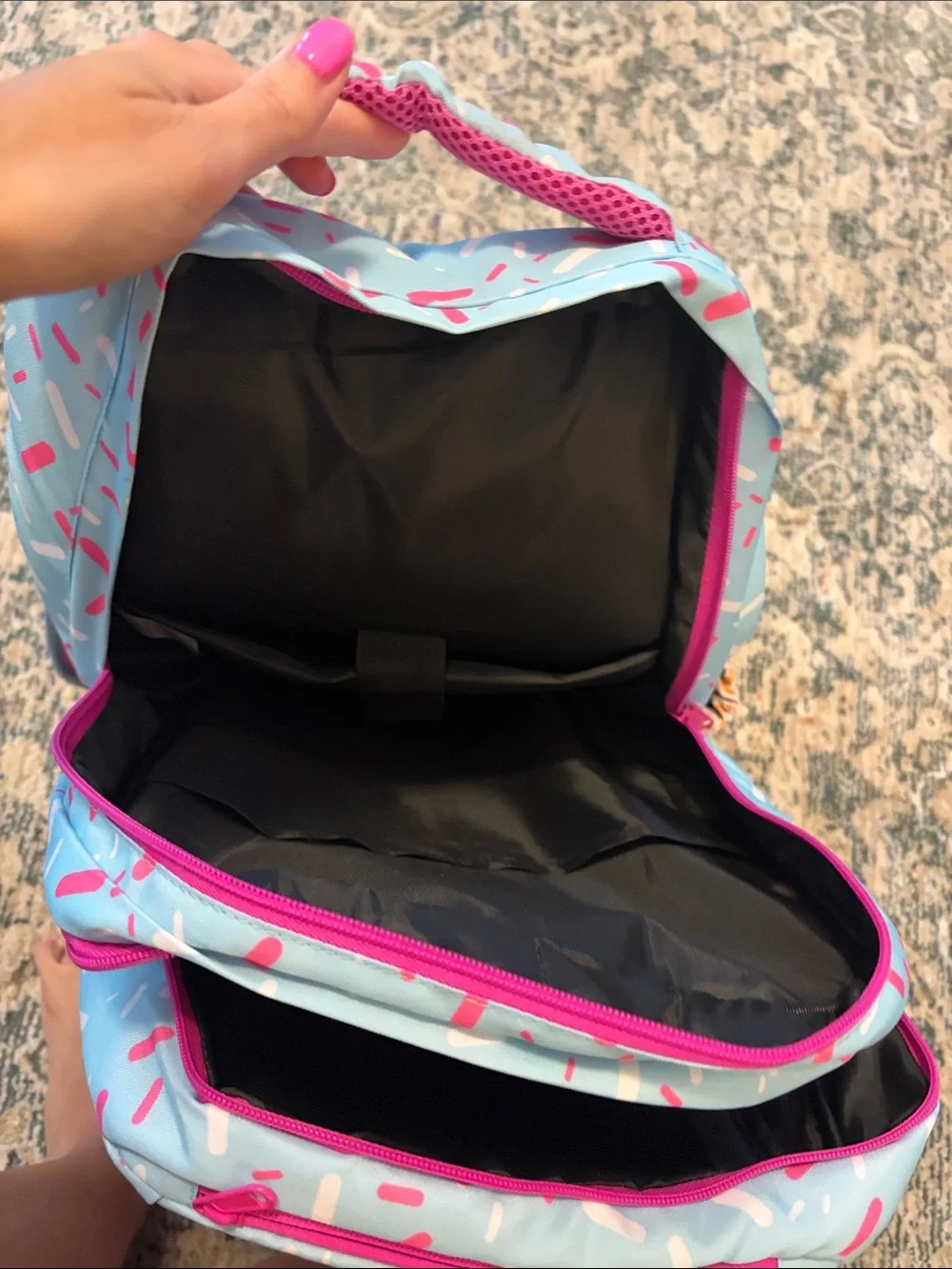 Kids baseball lifestyle 101 Ice Cream Cone Backpack - Light Blue & Pink